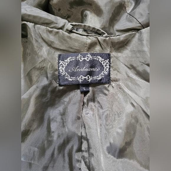 Women's Army Green Hooded Button Up Jacket, Size Large - Picture 10 of 12